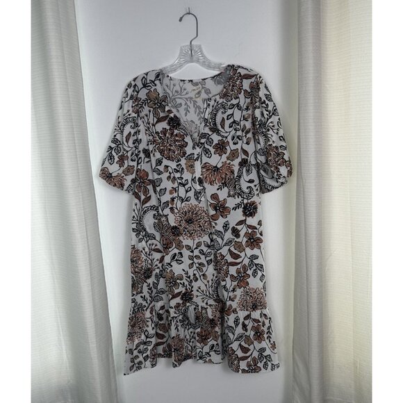 Lilly Pulitzer Amesbury Dress Color Coconut Take Meowt Brown Tan White Large - Picture 1 of 16